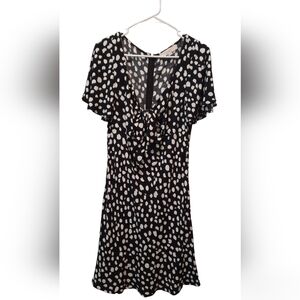 Loft Dress Womans Small Black White Polka Dot Formal Mini Party Cocktail
